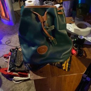 vintage dooney and bourke bag green all weather leather